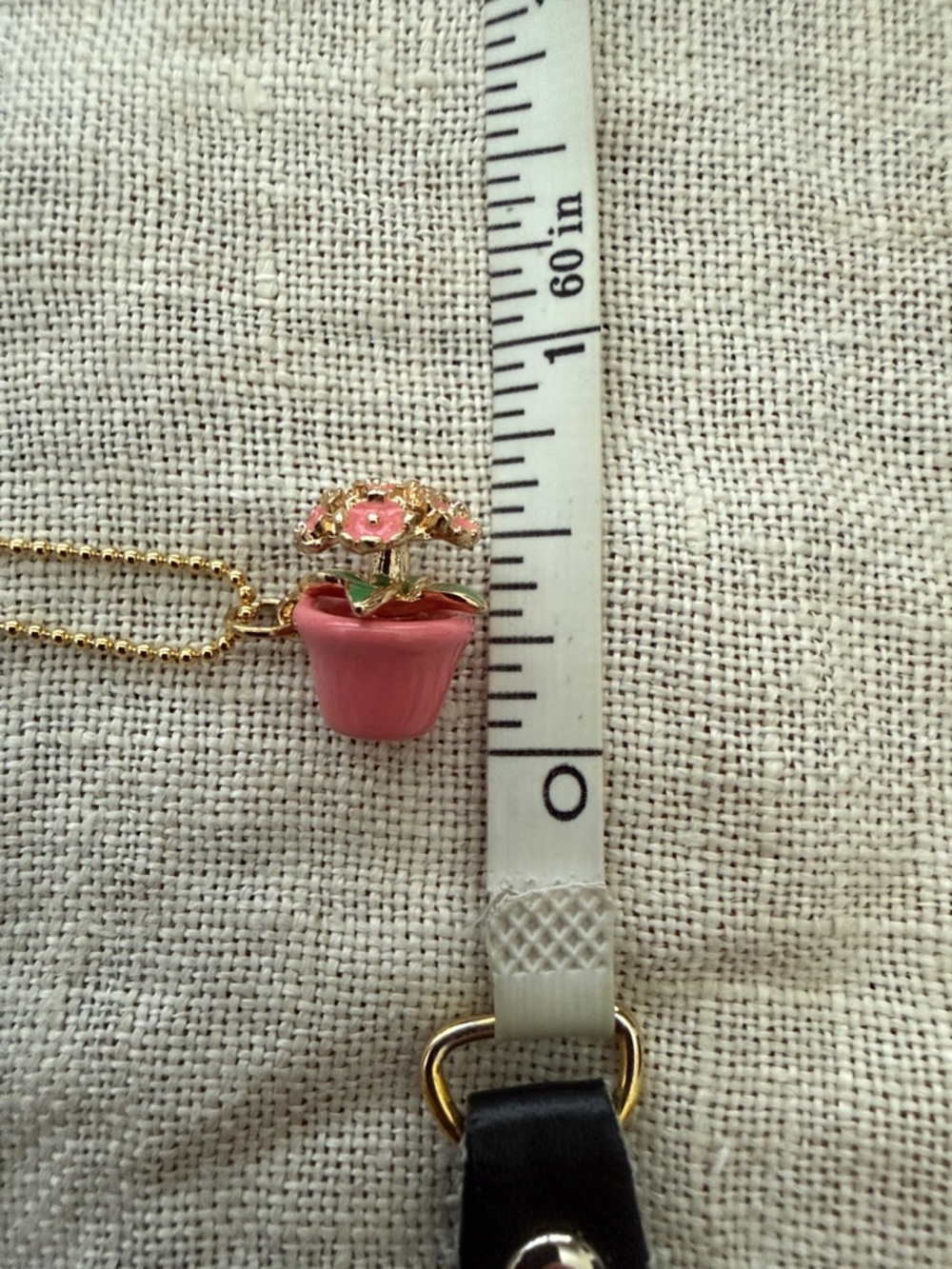 Dainty 10k Gold Ball Chain Necklace with Novelty Flower Pot Charm - Picture 8 of 8
